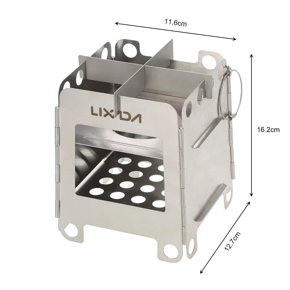 Lixada Outdoor Stove,Pocket Wood Stove Pocket Wood Stove Stove Pocket Stove Portable Stainless Steel Stainless Steel Wood Steel Wood Stove Pocket Stove Outdoor Stove Stove Outdoor Picnic Wood