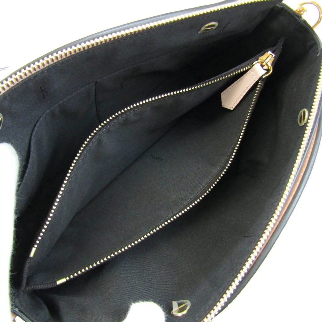 Pre-Owned Fendi By The Way Gingham Plaid 8BL146 Women's Leather Handbag,Shoulder Bag Beige,Light Pink,Yellow (Good)