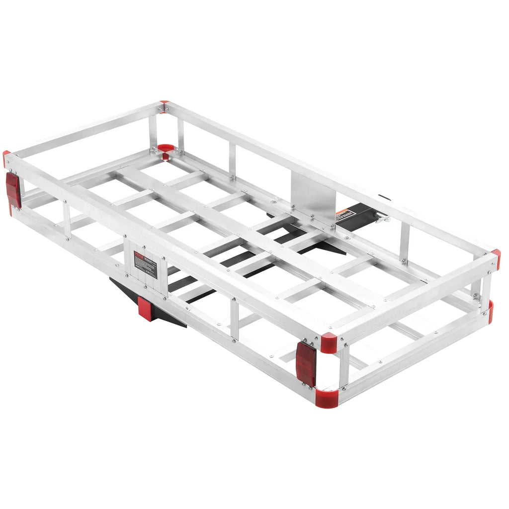 BENTISM Hitch Mount Cargo Carrier 47 x 20 x 6 in 500lb Aluminum Corrosion-Resistant Fits 2" Receiver Cargo Basket for SUVs Sedans Vehicles