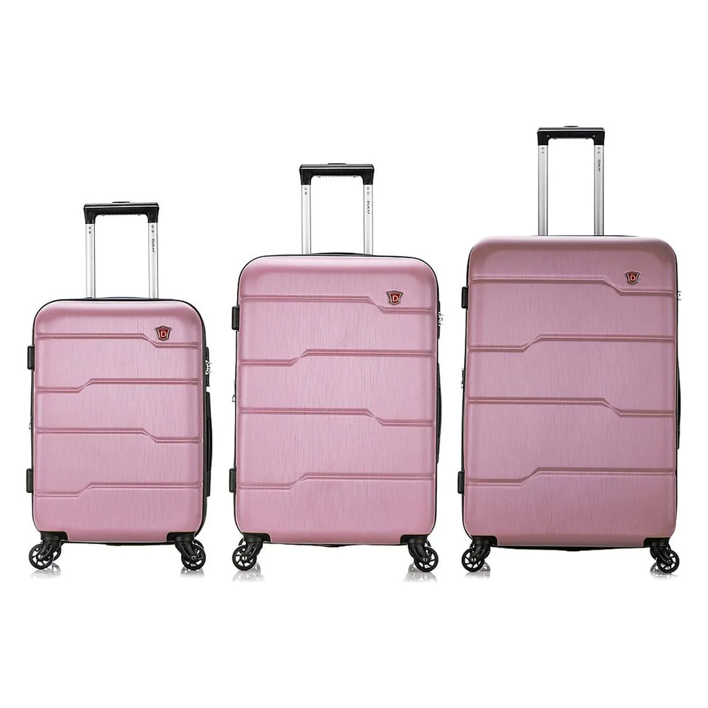 DUKAP RODEZ 3-Piece Plastic Luggage Set Rose Gold (DKRODSML-ROS)