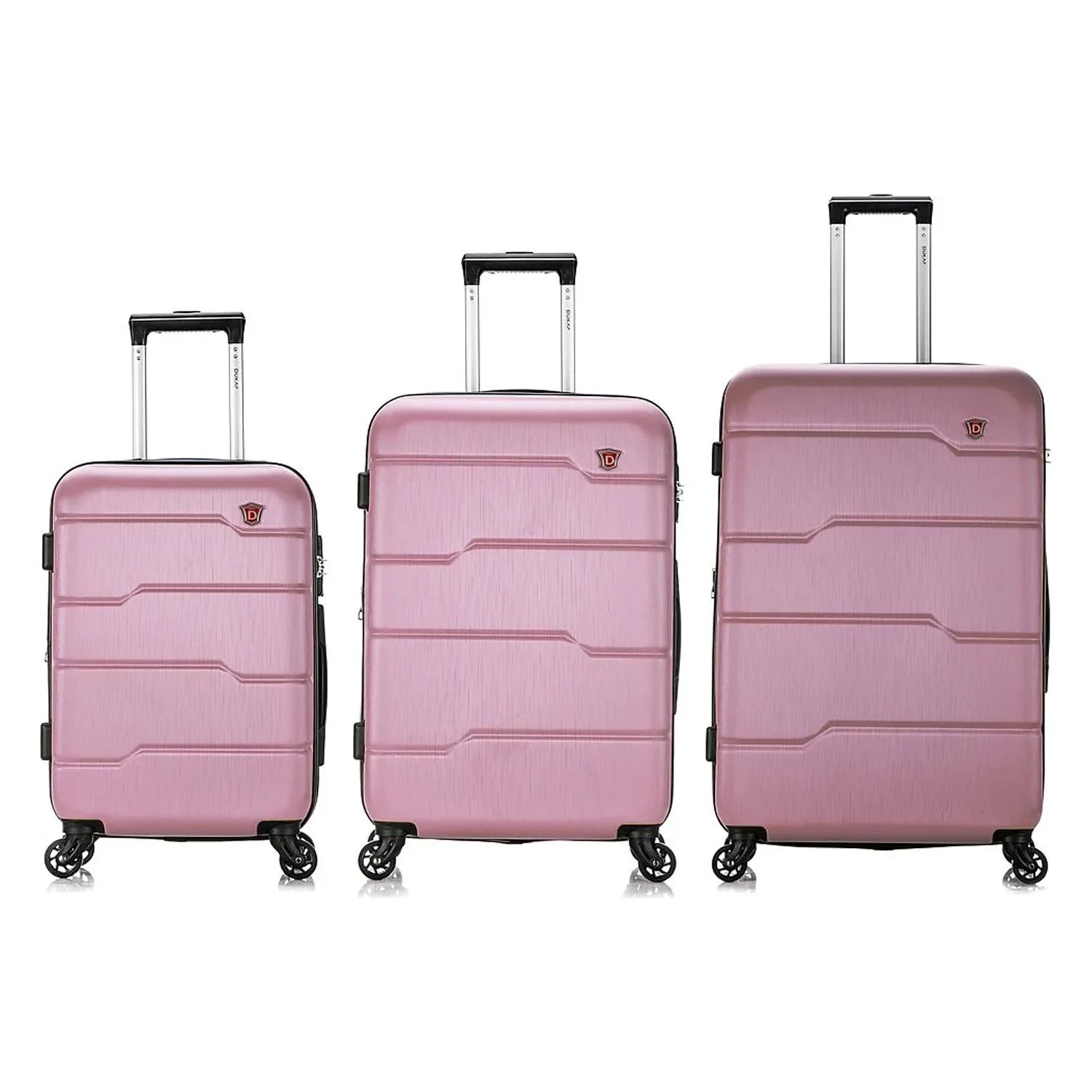 DUKAP RODEZ 3-Piece Plastic Luggage Set Rose Gold (DKRODSML-ROS)
