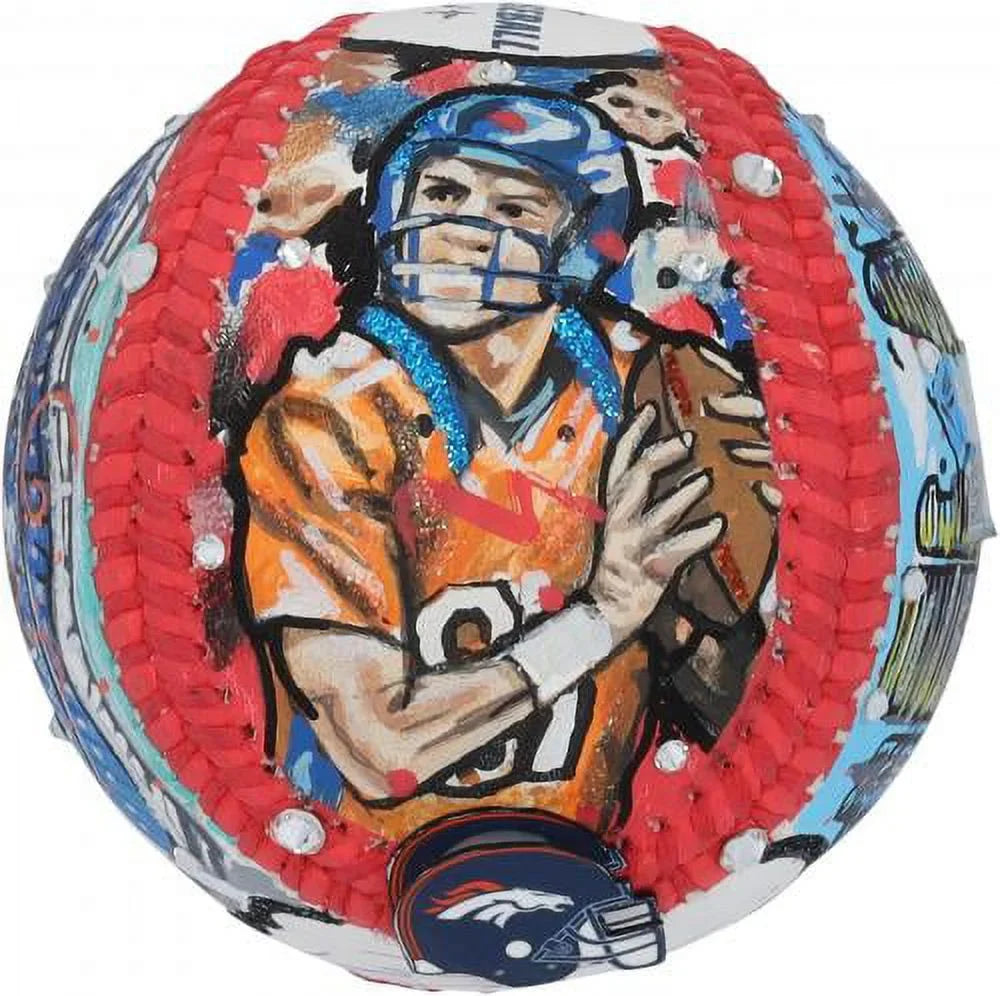 Peyton Manning Denver Broncos Autographed Baseball - Art by Charles Fazzino - LG20377145 - Fanatics Authentic Certified
