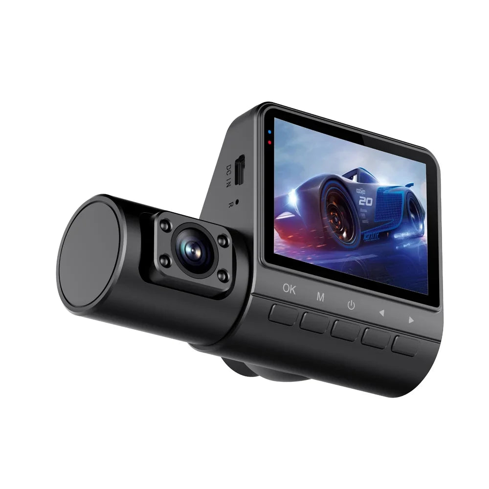 Pinnaco Dash Camera 3 Cameras 2in Clear Car Rearview Mirror Car Video Recording Camcorder Auto Safety Recorder