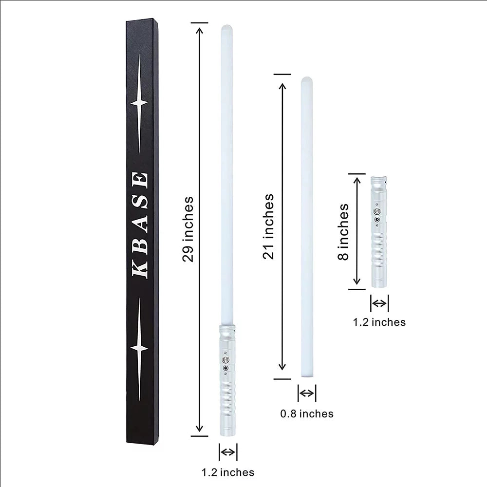 KBASE 7 Colors Change RGB Lightsaber Toy with Metal Hilt Sound Fonts Gift for Kids