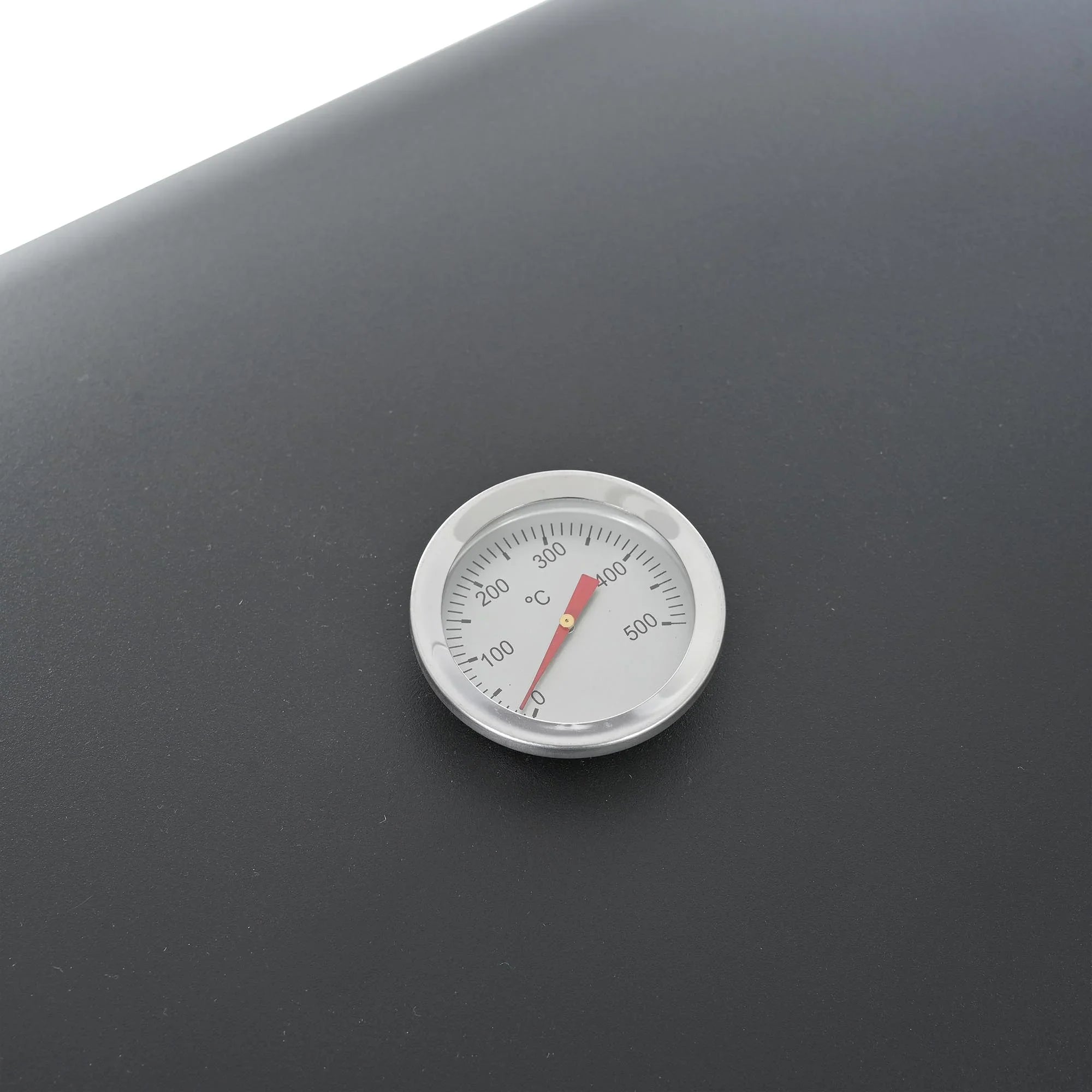 Stainless Steel BBQ Gas Grill 4-Burners Side Burner Thermometer Two Shelves Grilling Space Patio Garden Barbecue - Black