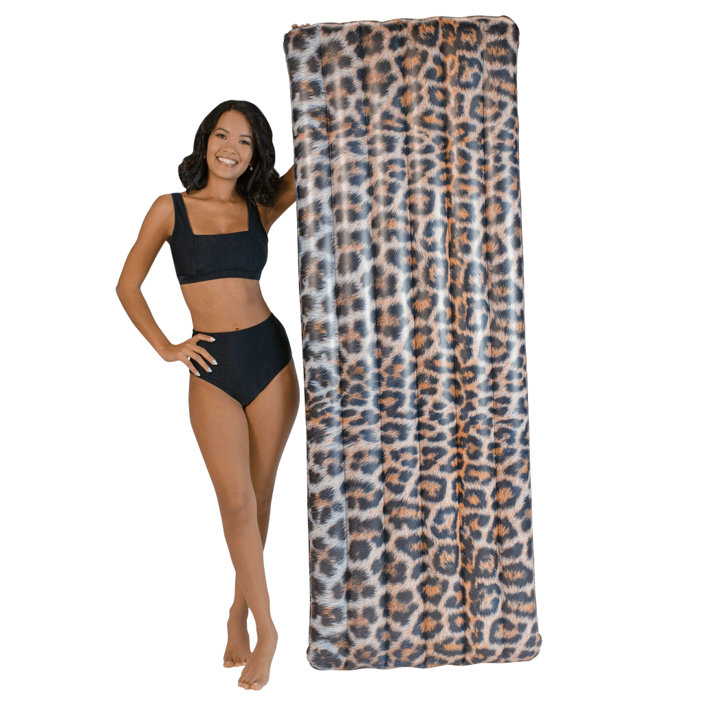 PoolCandy Safari Collection Brown Leopard Print Deluxe 74" Pool Raft
