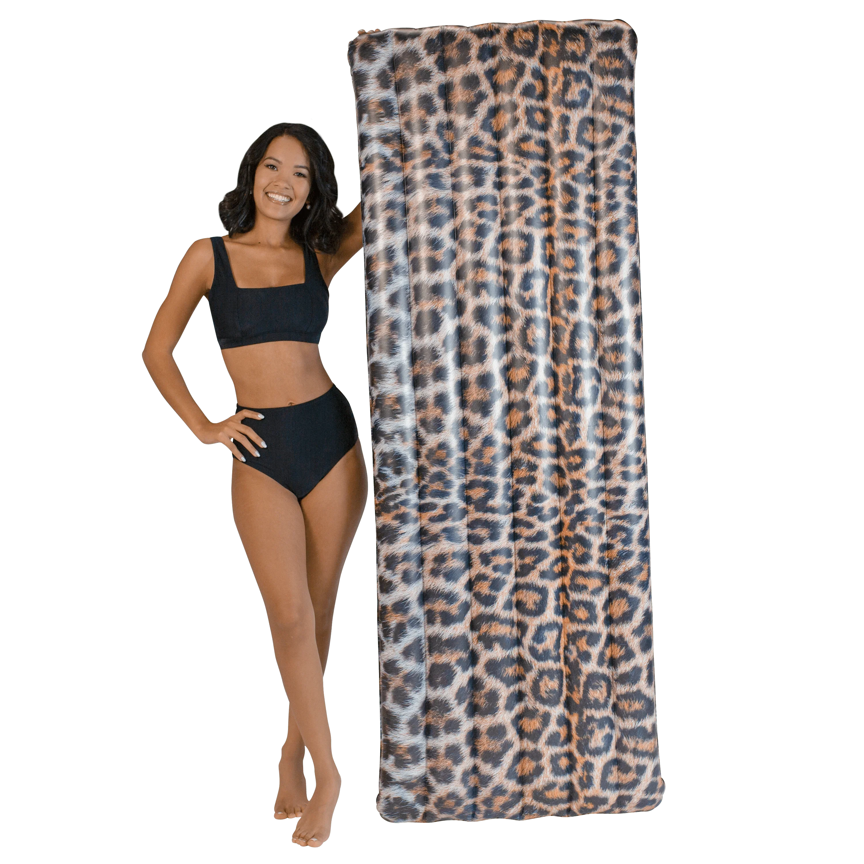 PoolCandy Safari Collection Brown Leopard Print Deluxe 74" Pool Raft