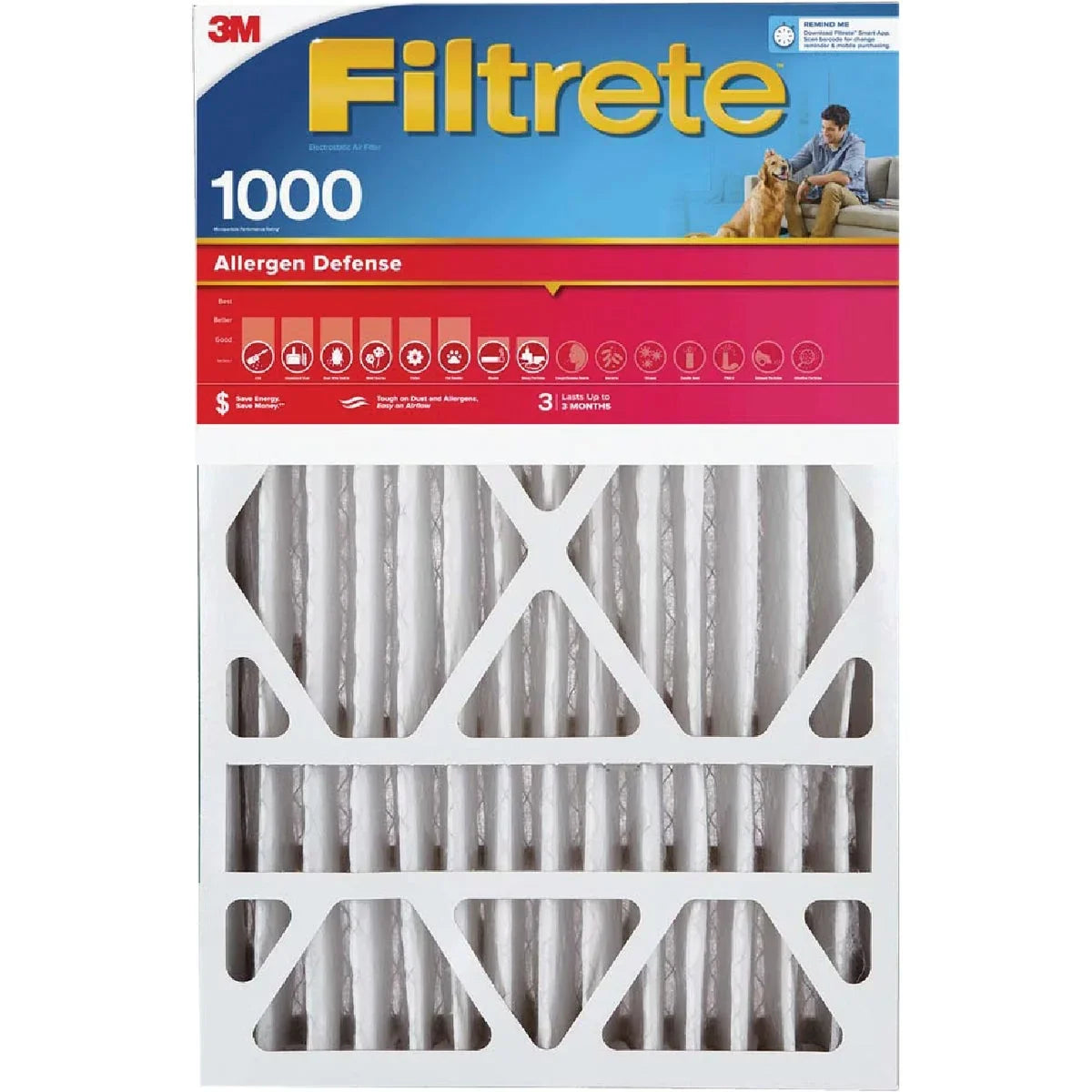 1 PK, Filtrete 16 In. x 25 In. x 1 In. Allergen Defense 1000/1085 MPR Furnace Filter (2-Pack)