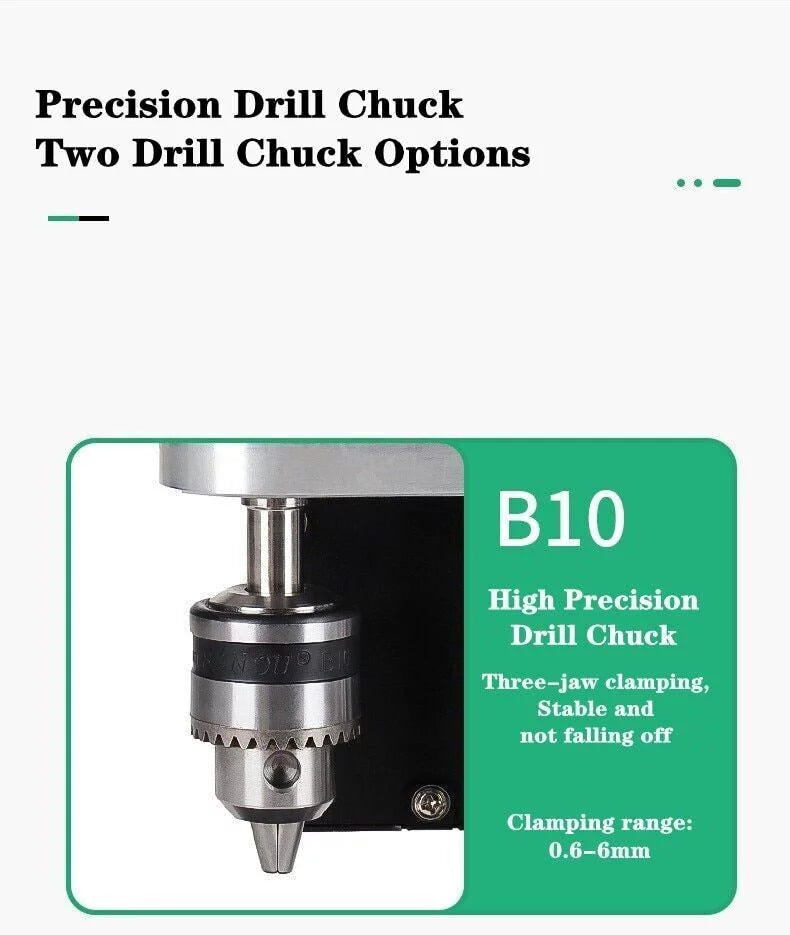 CJC Motor Desktop Bench Drill, Wood Jewelry Metal Plastic Procession, 7-Speed Adjustable Punching Machine