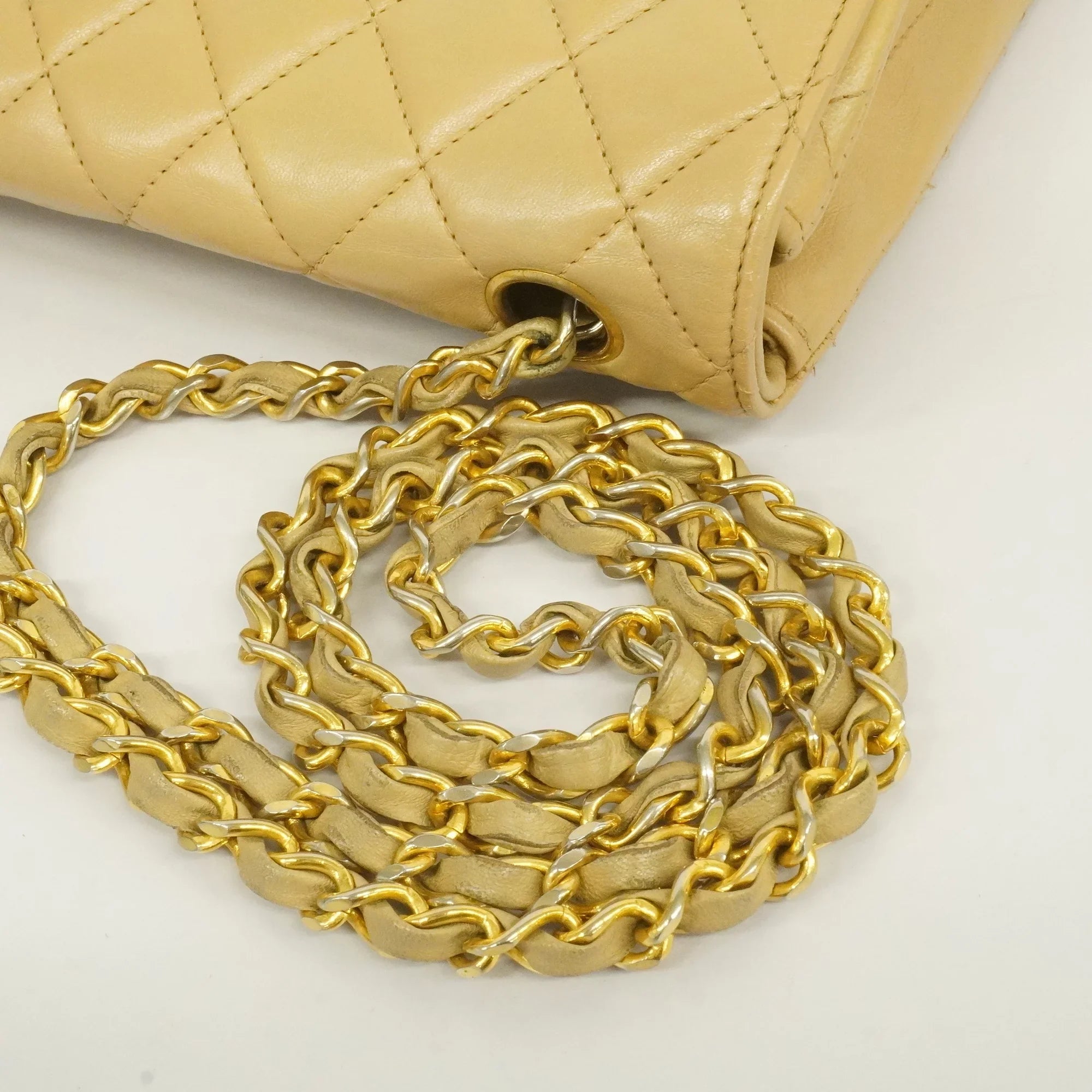 Authenticated Second-hand Auth Chanel Matelasse Single Chain Women's Leather Shoulder Bag Beige