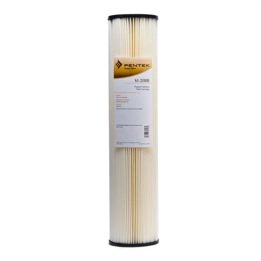 Pentek S1-20BB Pleated Cellulose Filter Cartridge, 20 inch x 4-1/2 inch, 20 Micron
