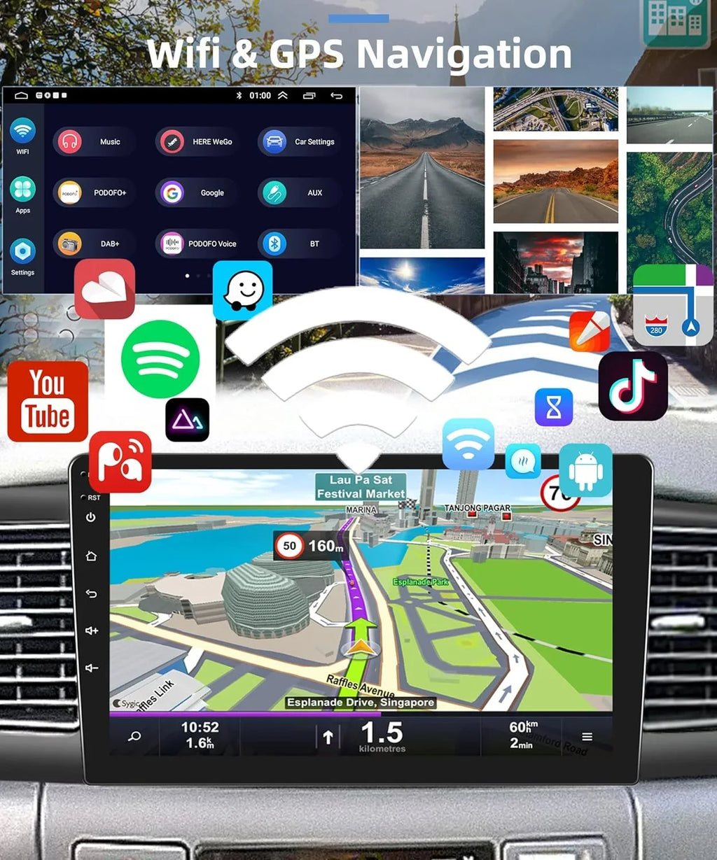 THONZER 1G+32G Android 9 Inch Car Stereo for Toyota Corolla ex 2007-2012 with Wireless Carplay, Rimoody Touch Monitor Car Radio Bluetooth GPS WiFi FM Mirror Link RCA USB SWC + Backup Camera