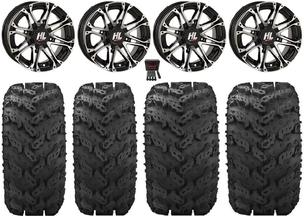 High Lifter HL3 14" Wheels Machined 26" Reptile Tires Kawasaki Teryx Mule