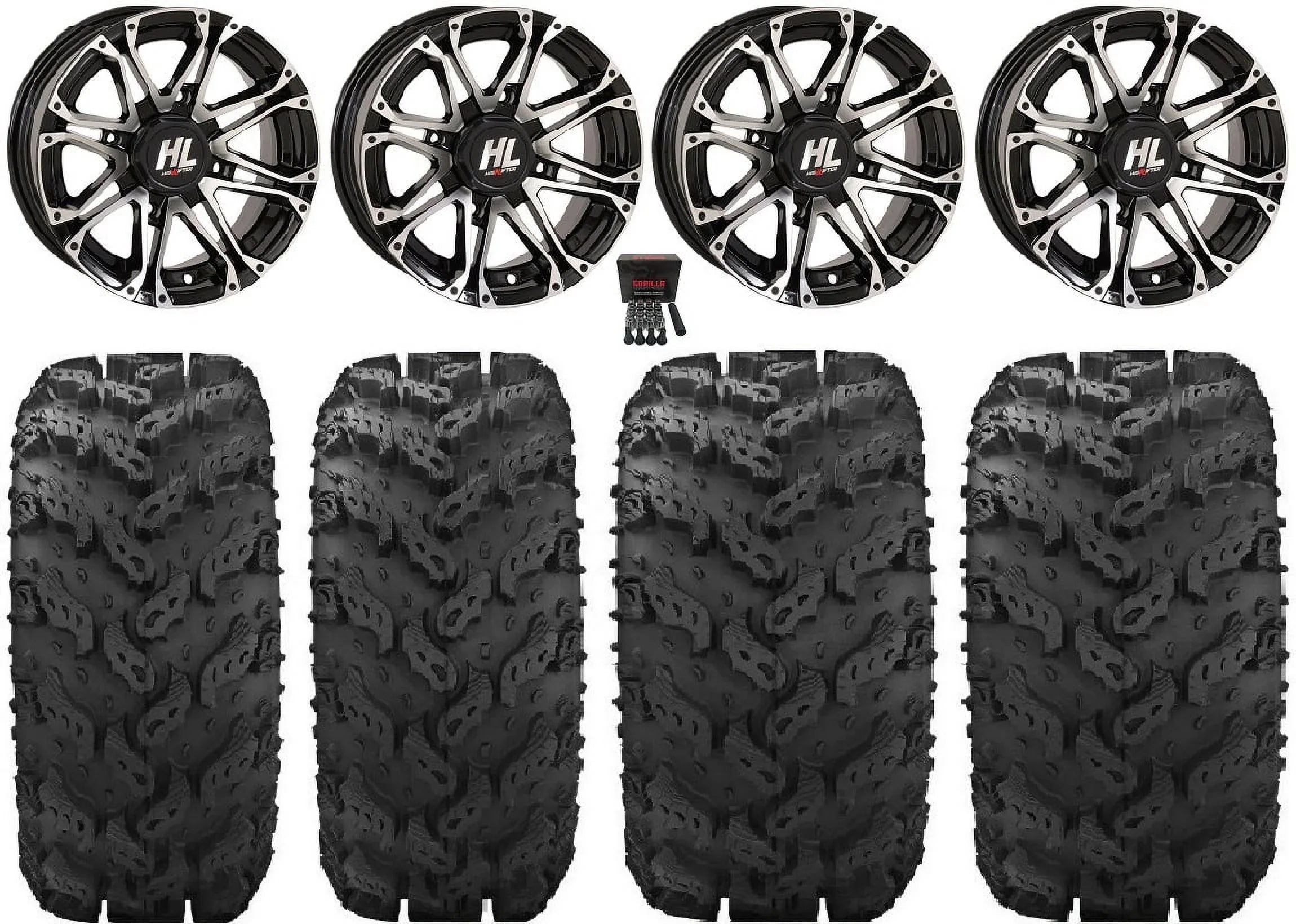High Lifter HL3 14" Wheels Machined 26" Reptile Tires Kawasaki Teryx Mule