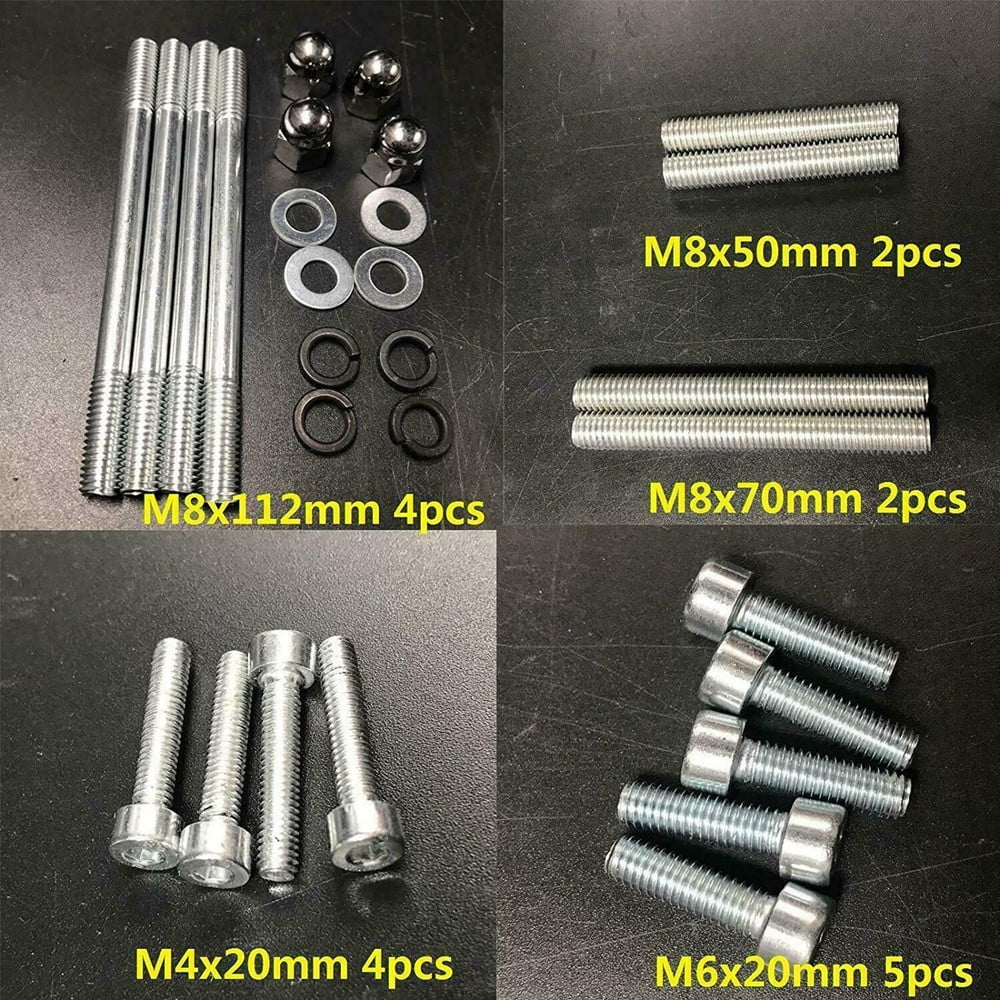DONSP1986 Motor Bolts, Studs, Screws, Washers Set for 2 Stroke yd100/66cc/80cc Engine Kit Gas Bike