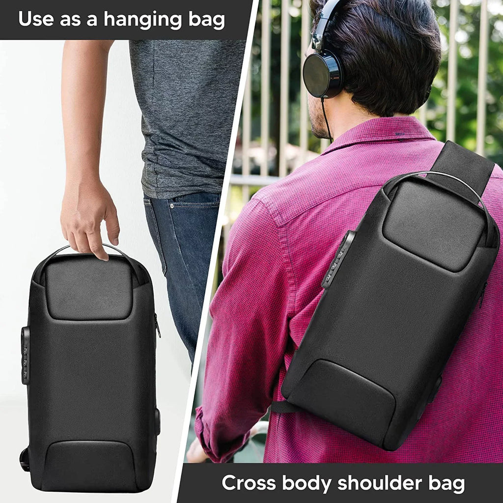 Steam Deck Carrying Case & NIntendo Switch Carrying Bag- Steam Console Carrying Chest Bag for Gamer-Chest Bag with Lock for Gaming Accessoreis Carrying-Black