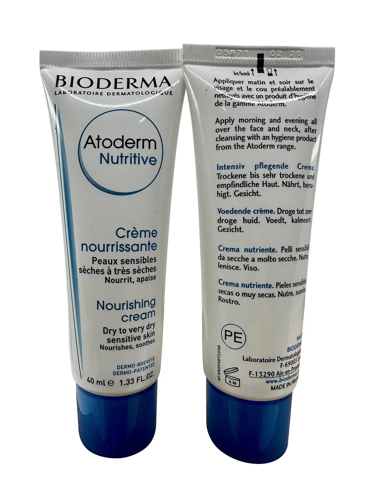Bioderma Atoderm Nutritive Nourishing Cream Dry & Very Dry Sensitive Skin 1.33 oz Set of 2