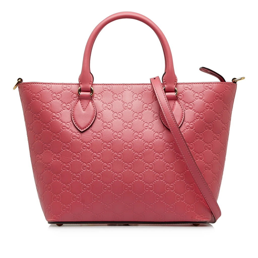 Pre-Owned Authenticated Gucci Guccissima Satchel Calf Leather Pink Unisex (New with Defects)