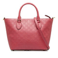 Pre-Owned Authenticated Gucci Guccissima Satchel Calf Leather Pink Unisex (New with Defects)