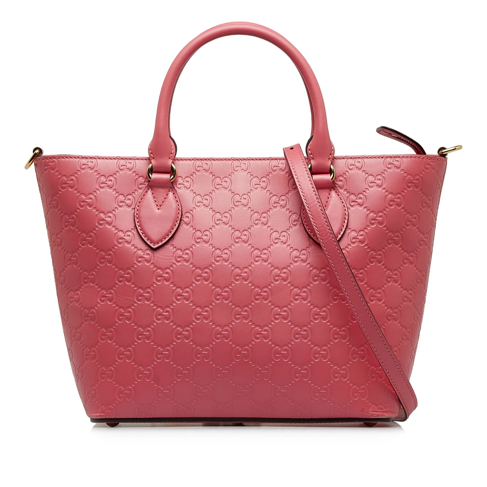 Pre-Owned Authenticated Gucci Guccissima Satchel Calf Leather Pink Unisex (New with Defects)