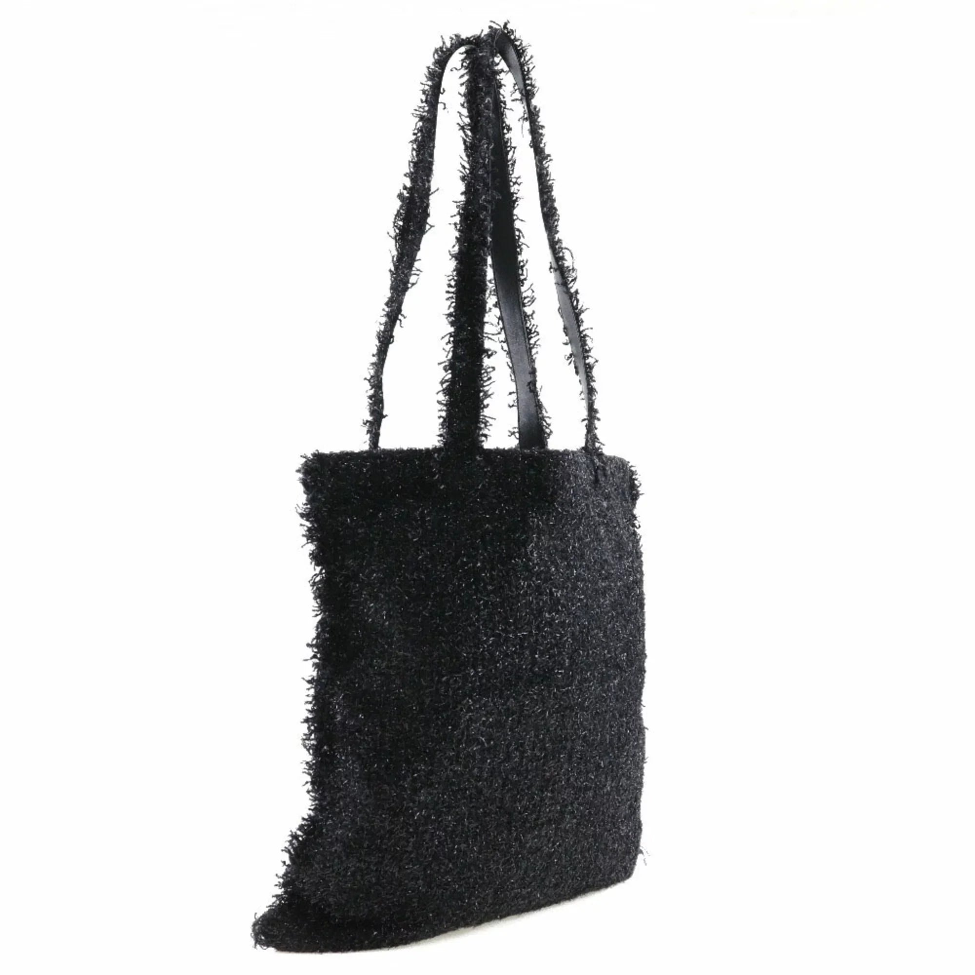 Pre-Owned CHANEL Chanel Robot Tote Bag Cocomark A94646 Tweed Black/Silver Hardware Unisex (Good)