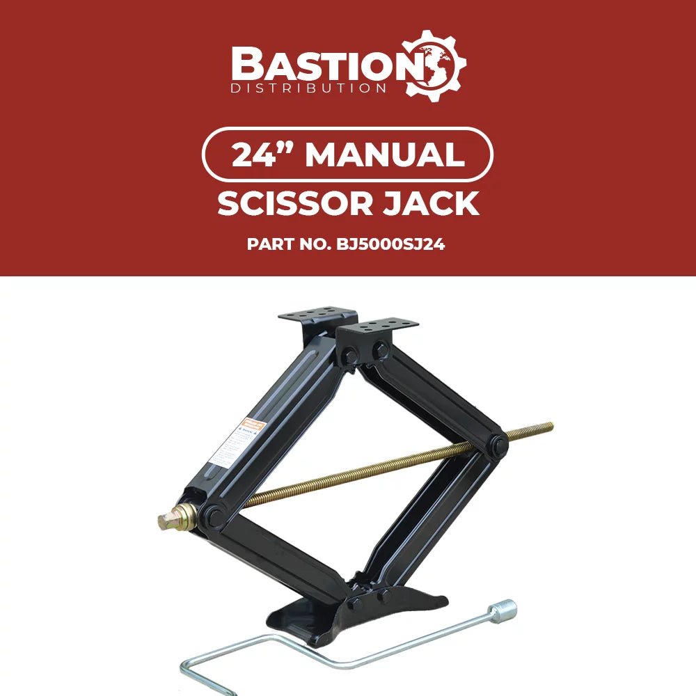 Bastion Distribution Two New 24" Scissor Jacks | 5000lb Capacity | 4-24” Adjustable Height | Great For Stabilizing Trailers, Campers & More | BJ-5000MSJ24