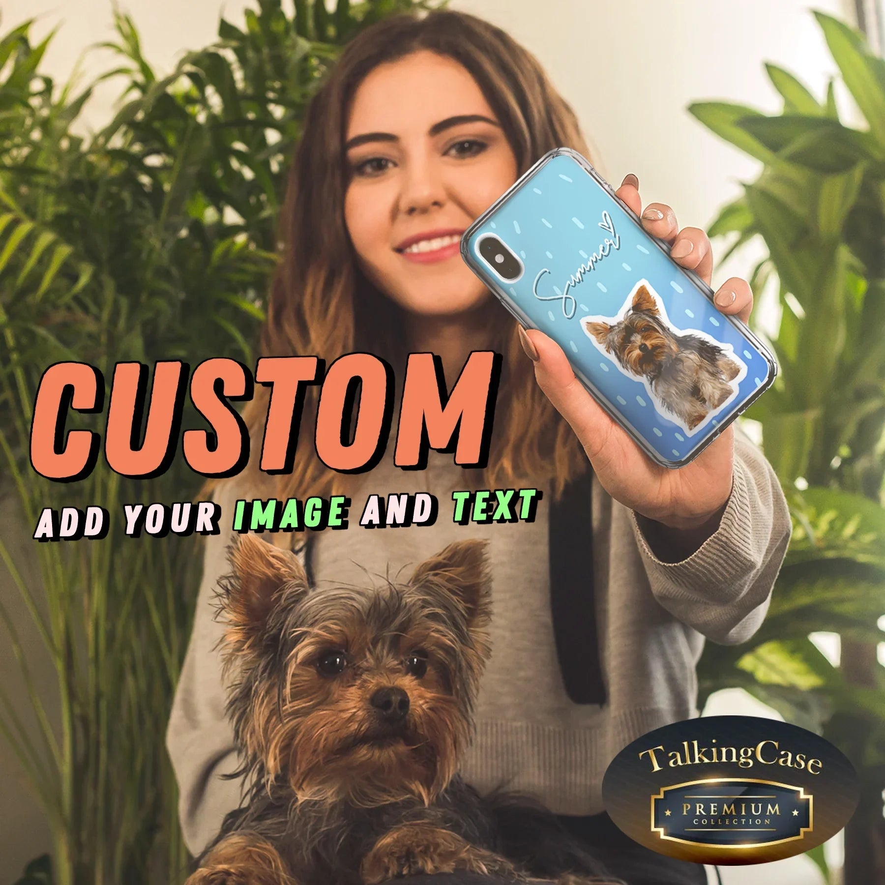 TalkingCase Personalize Custom Phone Cover Made for iPhone 15, w/ Glass Display Protector, DIY, Friends Forever, Acrylic Back, Raised Edges, Print in USA