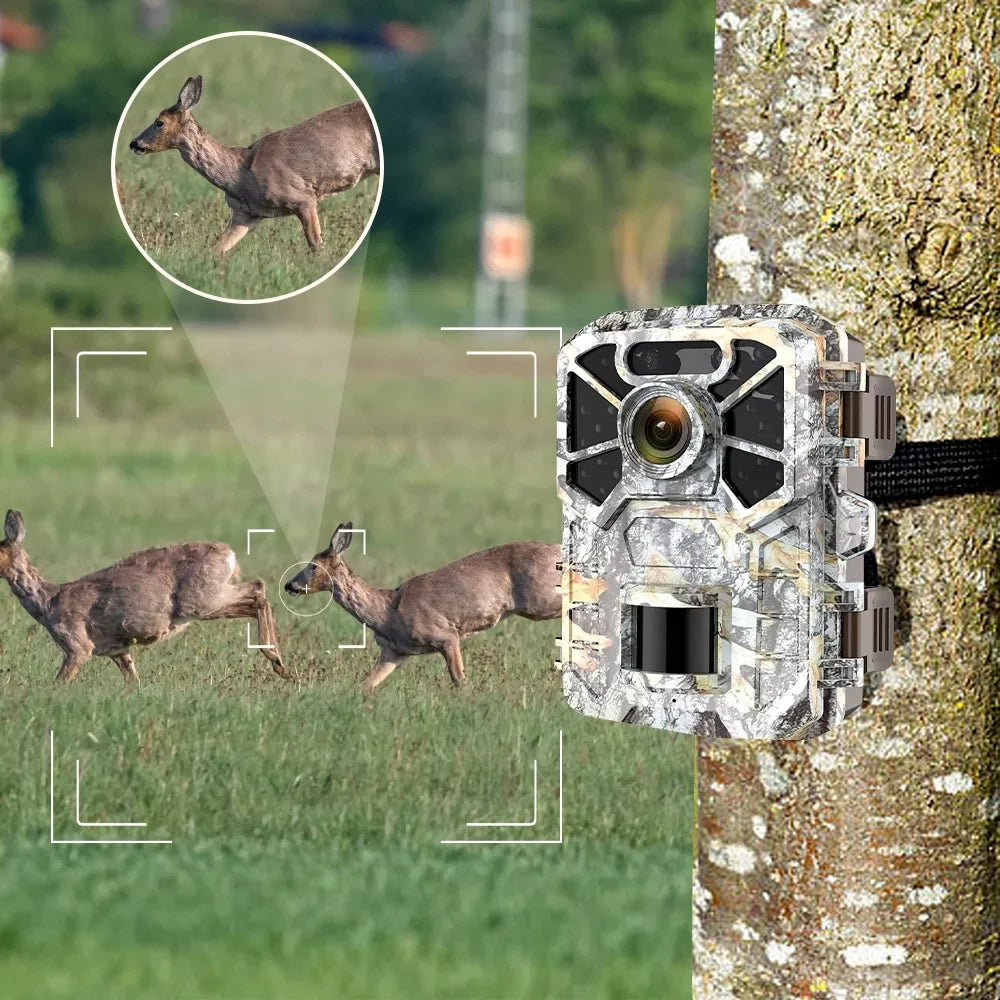 Trail Camera, 30MP 2k Game Camera with Infrared Night Vision Wildlife Surveillance, Farm Monitoring, Liquid Hunting Trail Monitor with 120° Wide Angle Lens