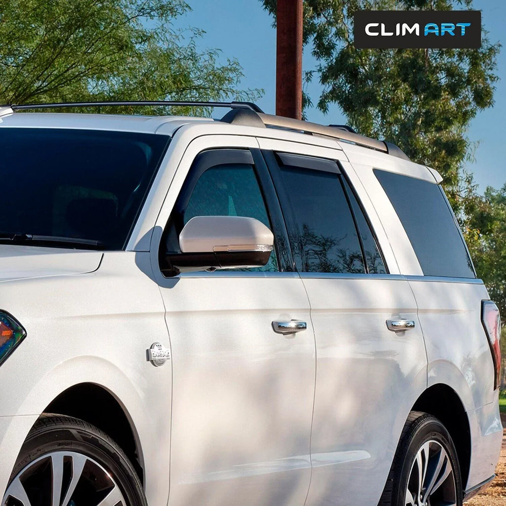 CLIM ART in-Channel Incredibly Sturdy Rain Guards Compatible with Ford Expedition 2018-2024, Original Window Deflectors, Vent Window Visors, Vent Deflector, 4 pcs. - 618291