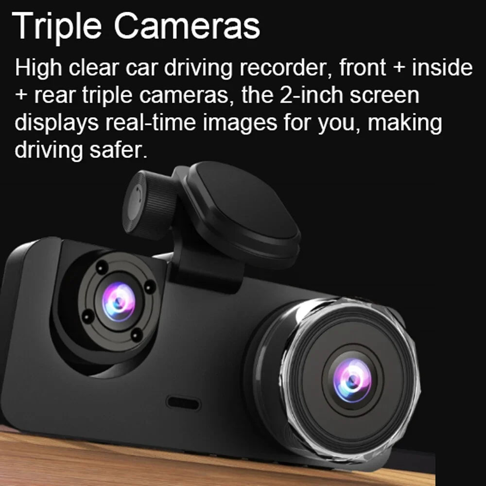Dazzduo Support Dashcam Motion 1080 P DVR Driving Camera Dash Recording DOYING Display 1080 2 Camera-B Loop & 1080 2 XIXIAN Detection One-Key 2 Inch Night-Vision , Rear Front Recorder Lock HUIOP Inside
