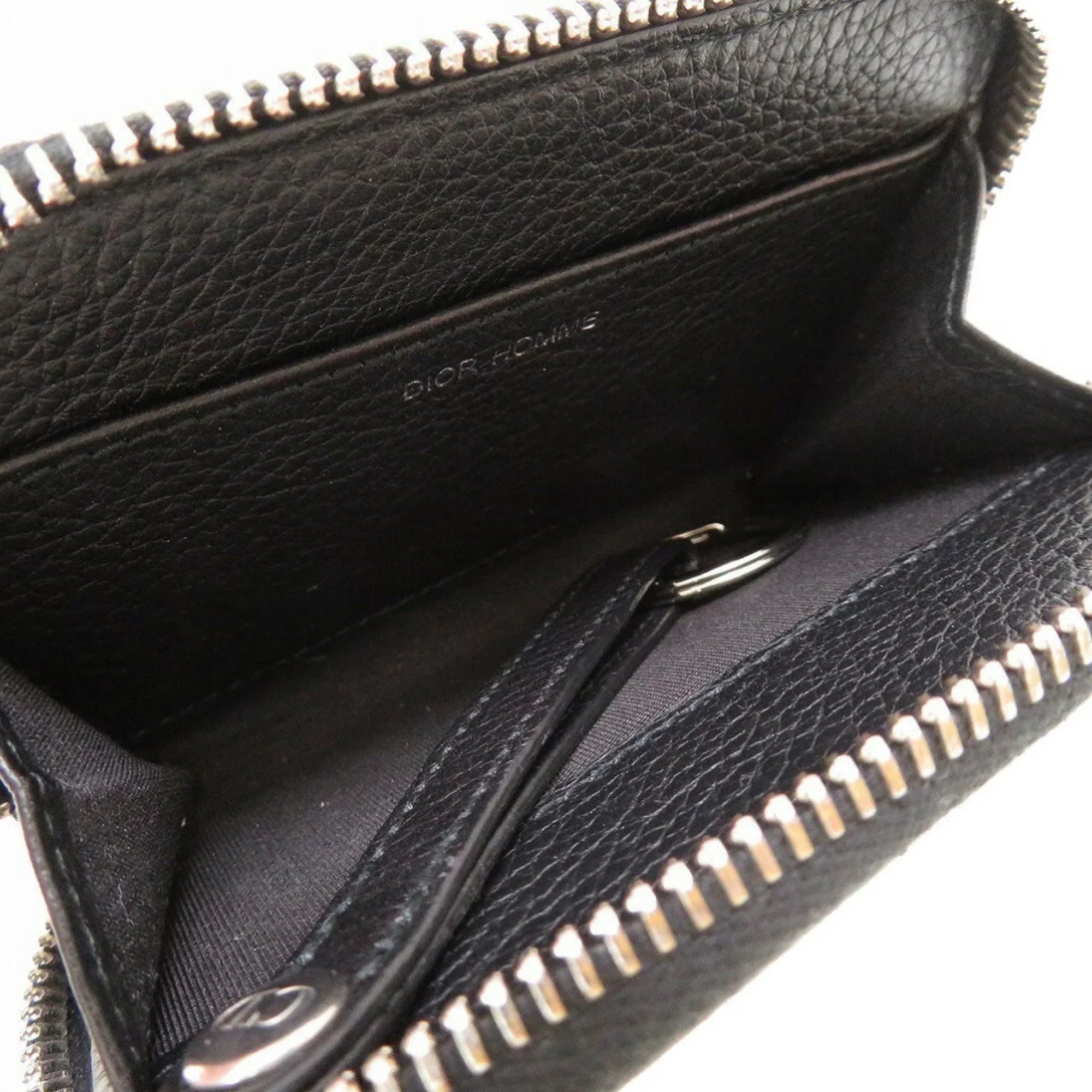 Pre-Owned Dior Homme Leather Black Men's Round Coin Case (Good)