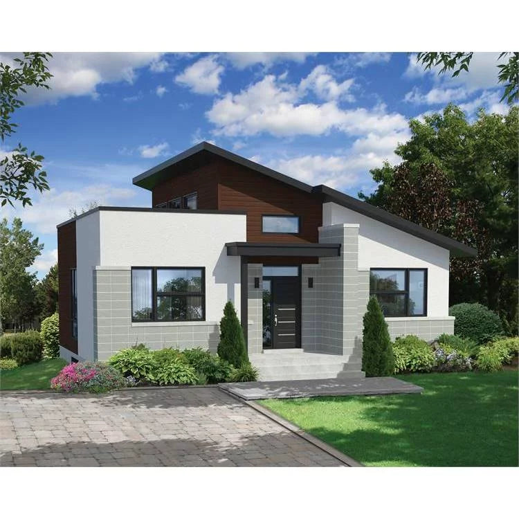 The House Designers: THD-7565 Builder-Ready Blueprints to Build a Tiny Contemporary House Plan with Basement Foundation (5 Printed Sets)