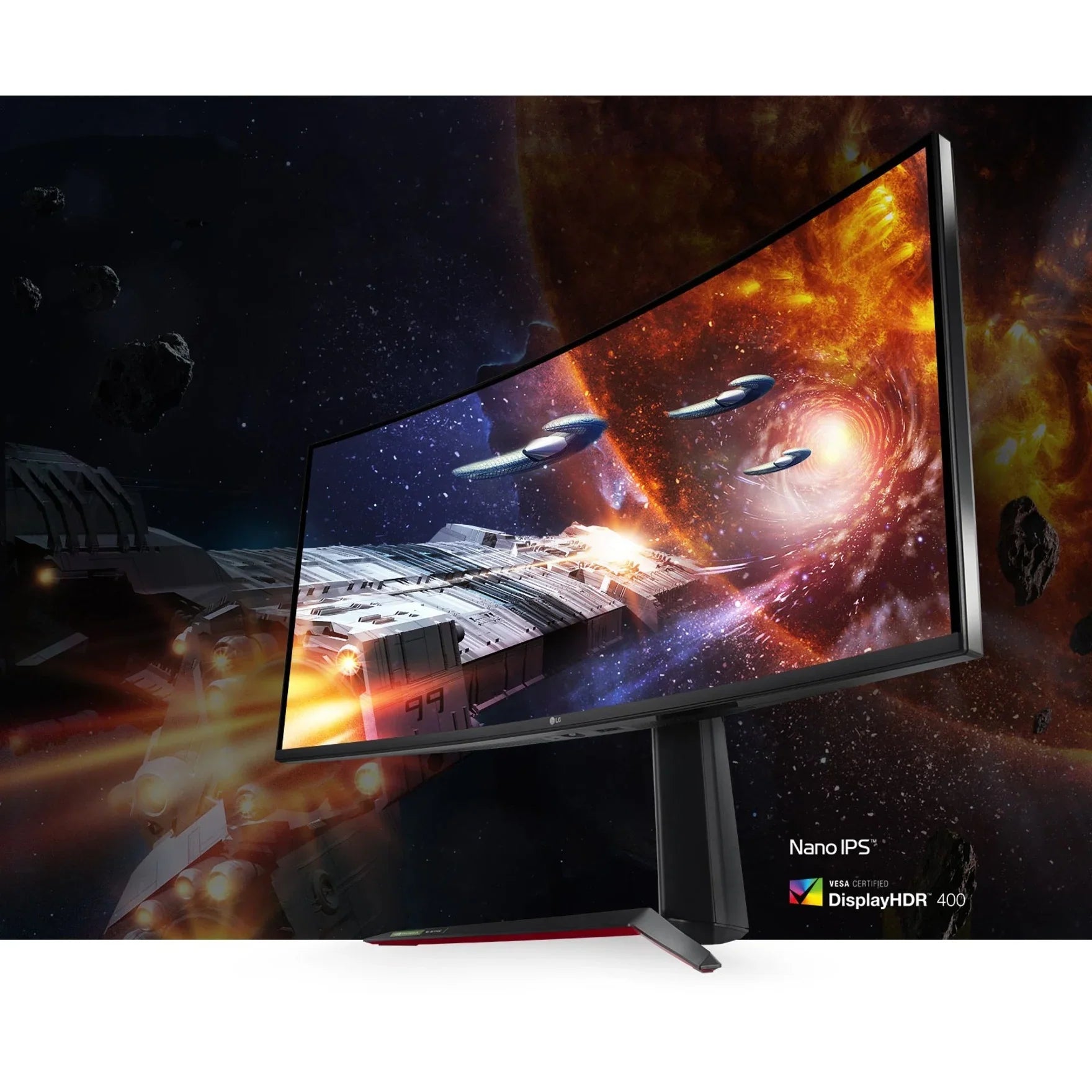 34" 160Hz (Overclock) Nano IPS UltraWide QHD Gaming Monitor FreeSync Premium & G-SYNC Compatible 3440 x 1440 (2K) 2 x HDMI, DisplayPort, USB 3.0 UltraGear 34GN85B-B