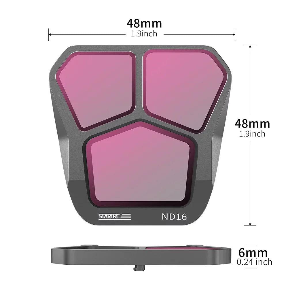 Docooler 4-Pack Filters ND8ND16ND32ND64 Lens Filter Aluminum Material AGC Optical Glass Fluid Scratch-resistant -reflective Coatings Compatible with Mavic 3 Pro
