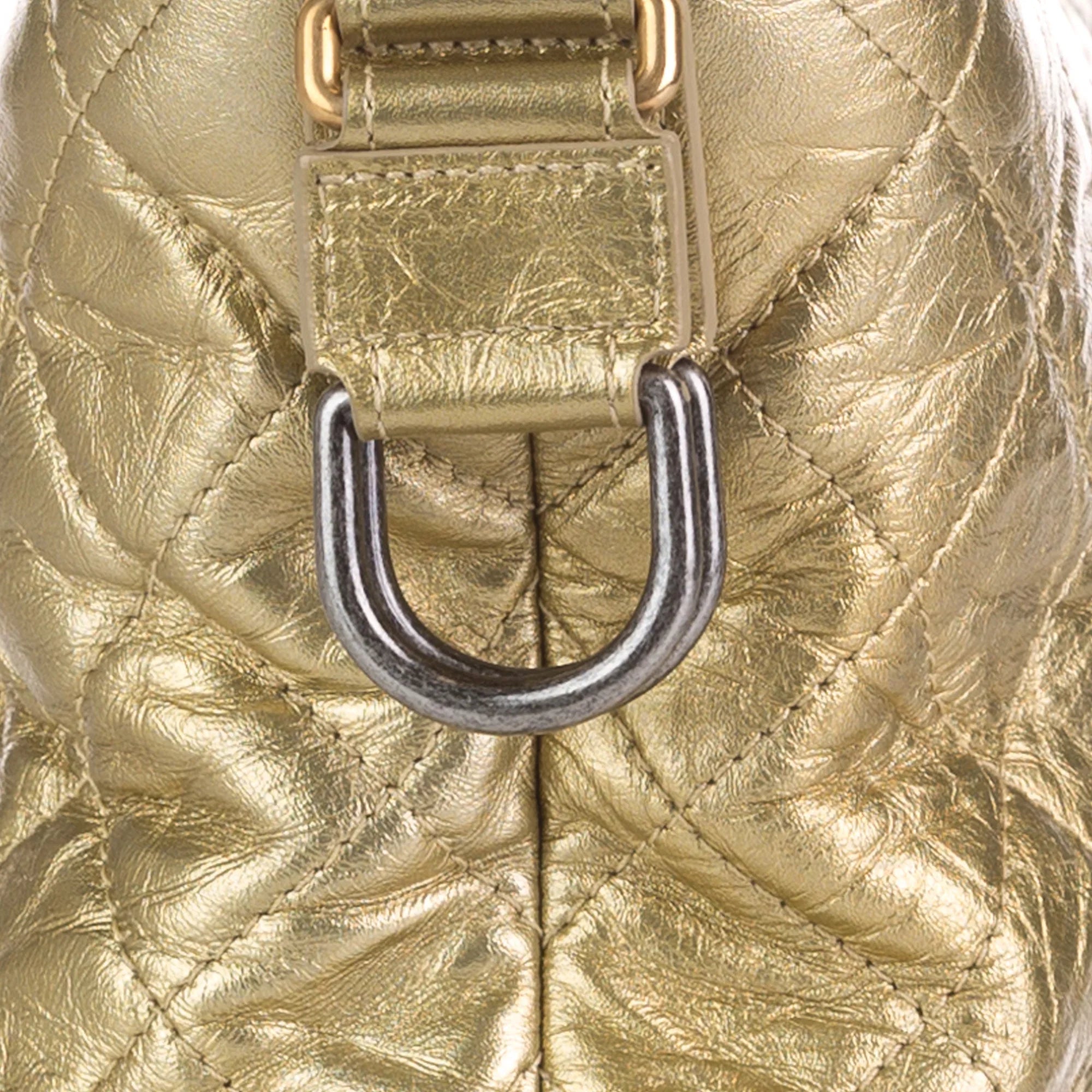 Pre-Owned Authenticated Chanel Medium Gabrielle Hobo Lambskin Leather Gold Shoulder Bag Unisex (Good)