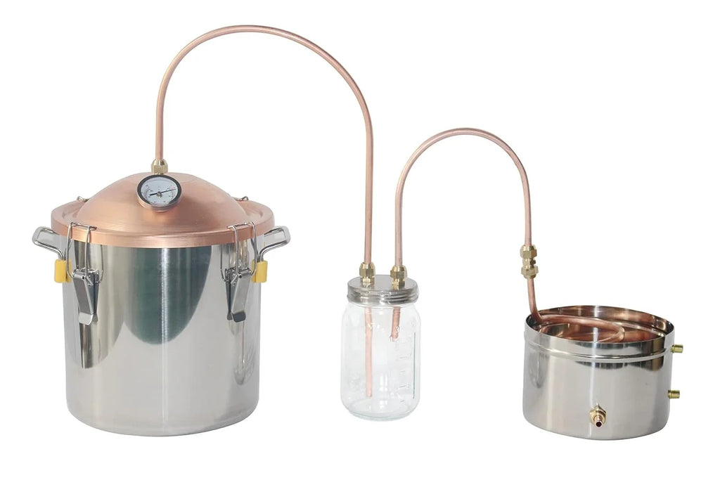 YINCHEN Liquid Distiller Alloy Lid Pot Still with Thumper Keg Thump Metal 5 Gallon)