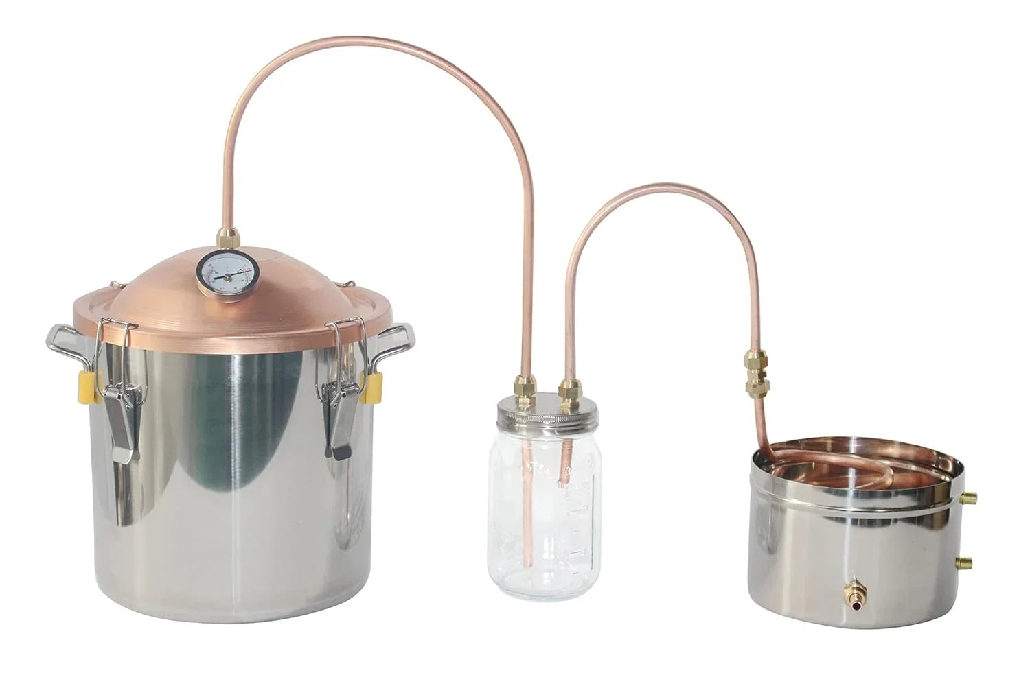YINCHEN Liquid Distiller Alloy Lid Pot Still with Thumper Keg Thump Metal 5 Gallon)