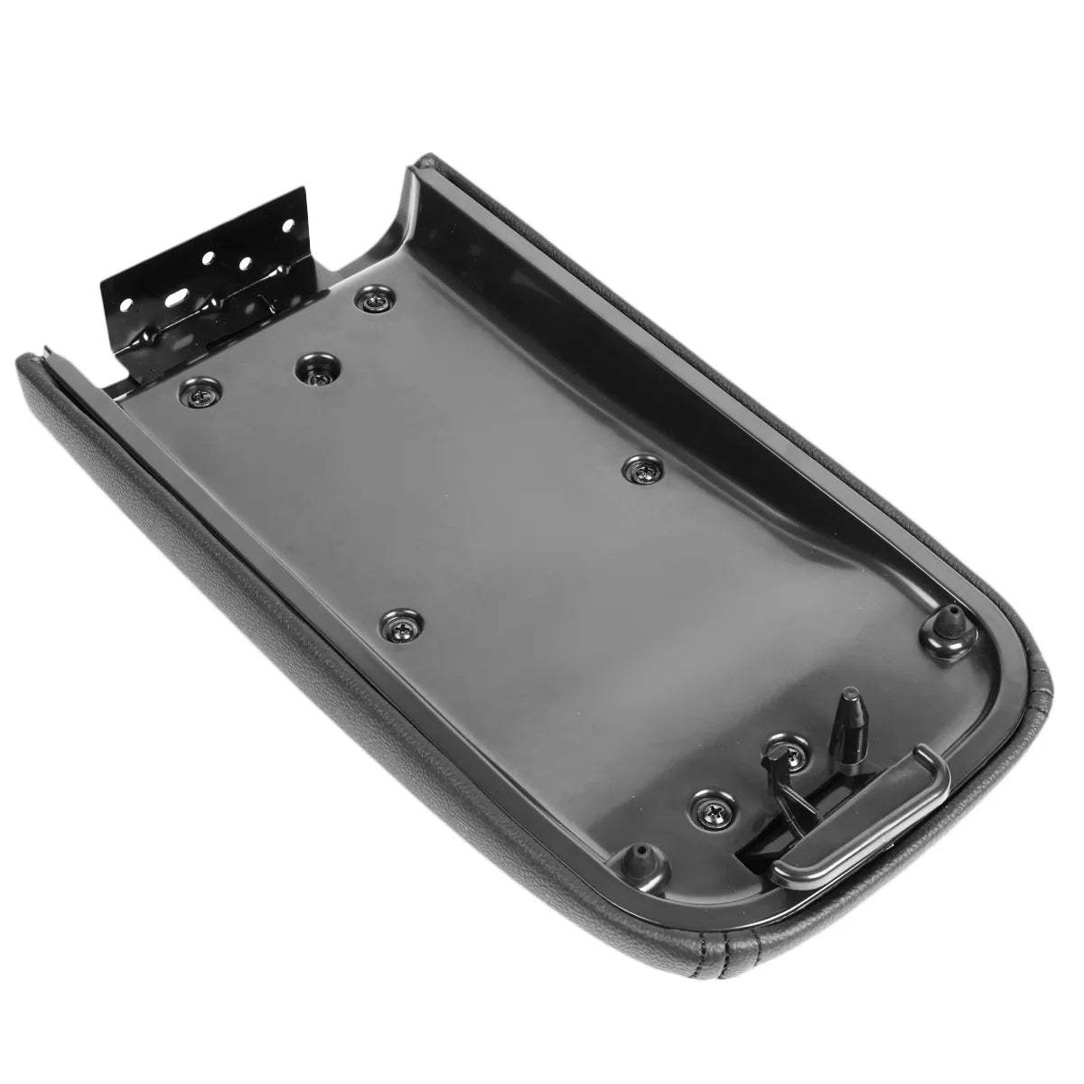 DNA Motoring ZTL-Y-0054 Leather Center Console Armrest Lid Assembly w/Latch For 2002-2009 Chevy Trailblazer GMC Envoy Buick Rainier [Black] 03 04 05 06 07 08