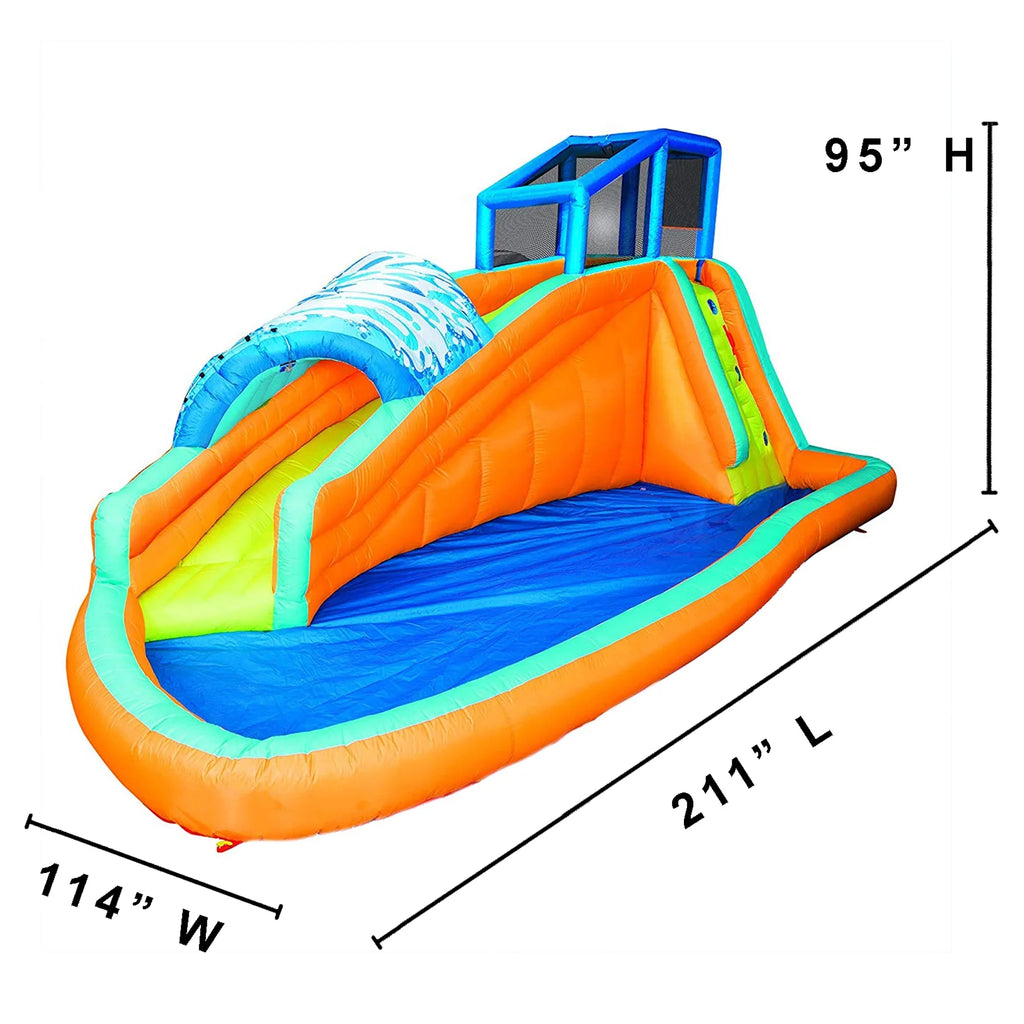 Banzai Surf Rider Kids Inflatable Outdoor Lagoon Fluid Slide Splash Park