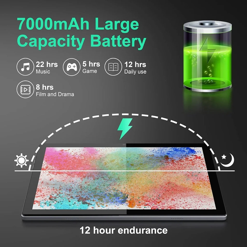 BYYBUO Tablet 10.1": Your Ultimate Entertainment Center with Full HD Display, FM Radio, Android 12