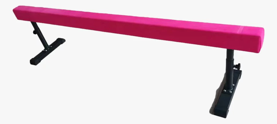 Athletic Bar 8ft Adjustable Acrobatic Tube Beam, High/Low Floor Balance Beam Gymnastics Equipment for Kids/Adults Gymnastics Beam for Gymnastics Competition Training Practice fine Yoga Stretching Pink