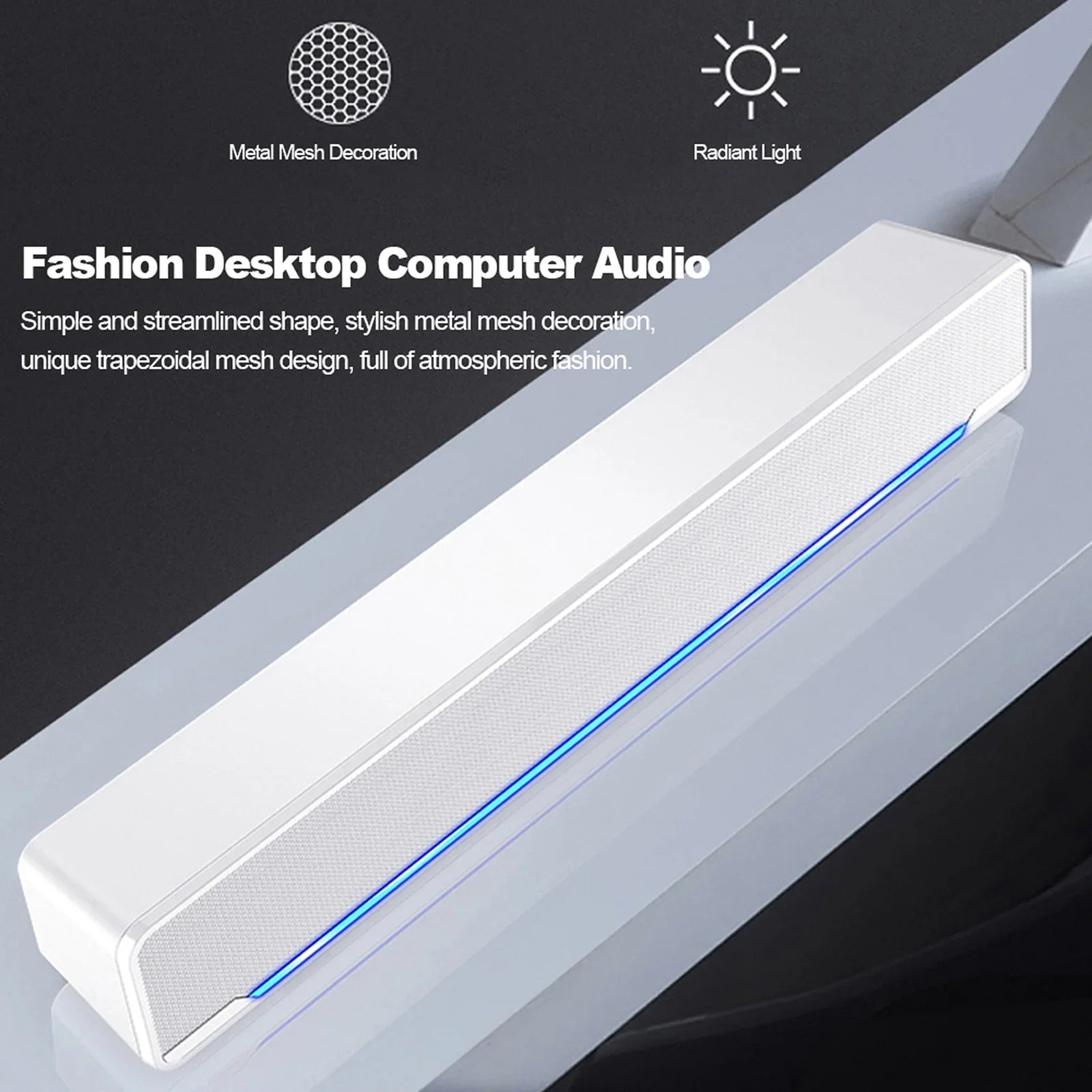 Carevas V-196 USB Wired Computer Speaker Bar Stereo Subwoofer Powerful Music Player Bass Surround Sound Box 3.5mm Audio Input for PC Mobile pc Smartphone Tablet MP3 MP4