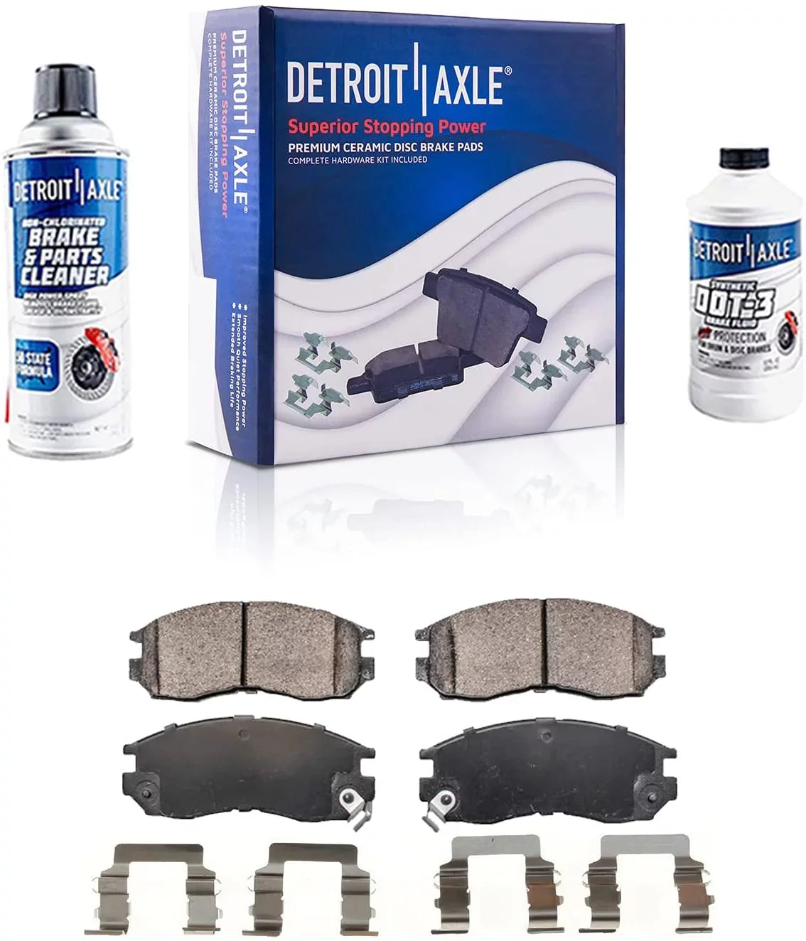 Detroit Axle - Rear Brake Kit for 2003-2011 Ford Crown Victoria Mercury Grand Marquis, 2003-2004 Mercury Marauder Brake Rotors and Ceramic Brakes Pads Replacement: 11.61" Rotors