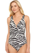 Ralph Lauren BROWN Underwire Tummy-Control Ring-Front One-Piece Swimsuit, US 6