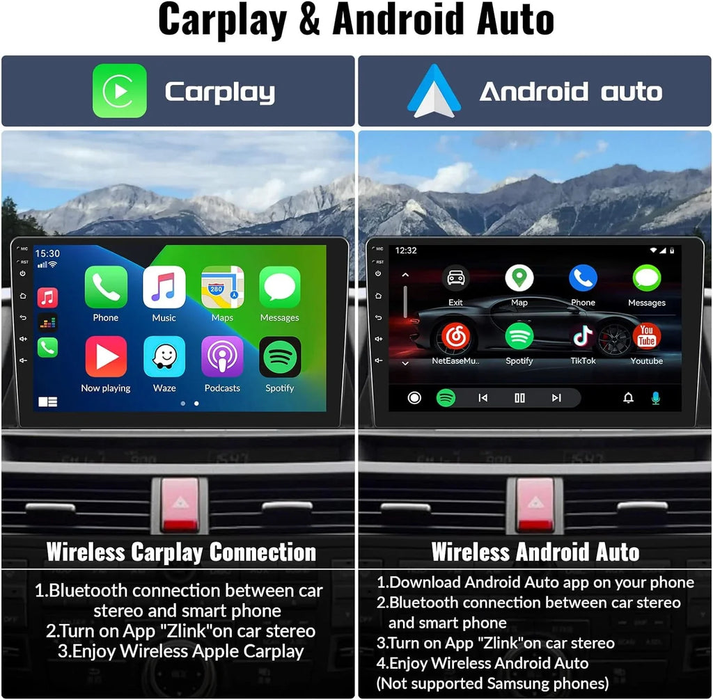 THONZER Car Stereo Radio for Honda Accord 8th 2008-2013 Android 8 Core Car Stereo 10.1 Inch Touch Monitor with CarPlay Android Auto Bluetooth 5.0 GPS Navigation 4G WiFi Backup Camera（4G+64G）