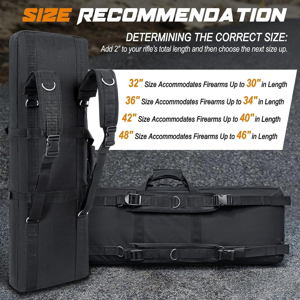 Wossspt Gun Bag Soft Double Gun Case for Outdoors Black 42 Inch