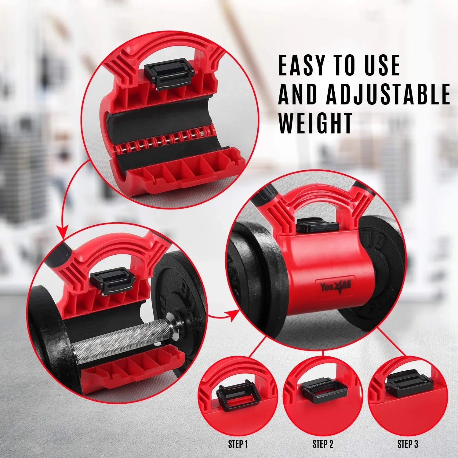 Yes4All Kettle Grip New Version - Weight grip to convert dumbbells into kettlebells for workouts with capacity up to 100 lbs