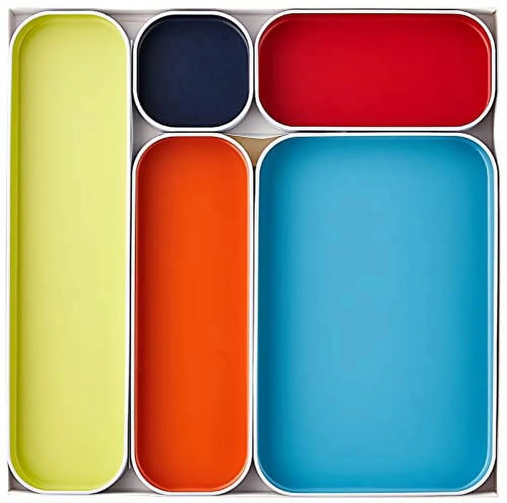Three By Three Seattle Drawer Organizer 1" Set of 5 (52281),Multi Multi 1" S/5
