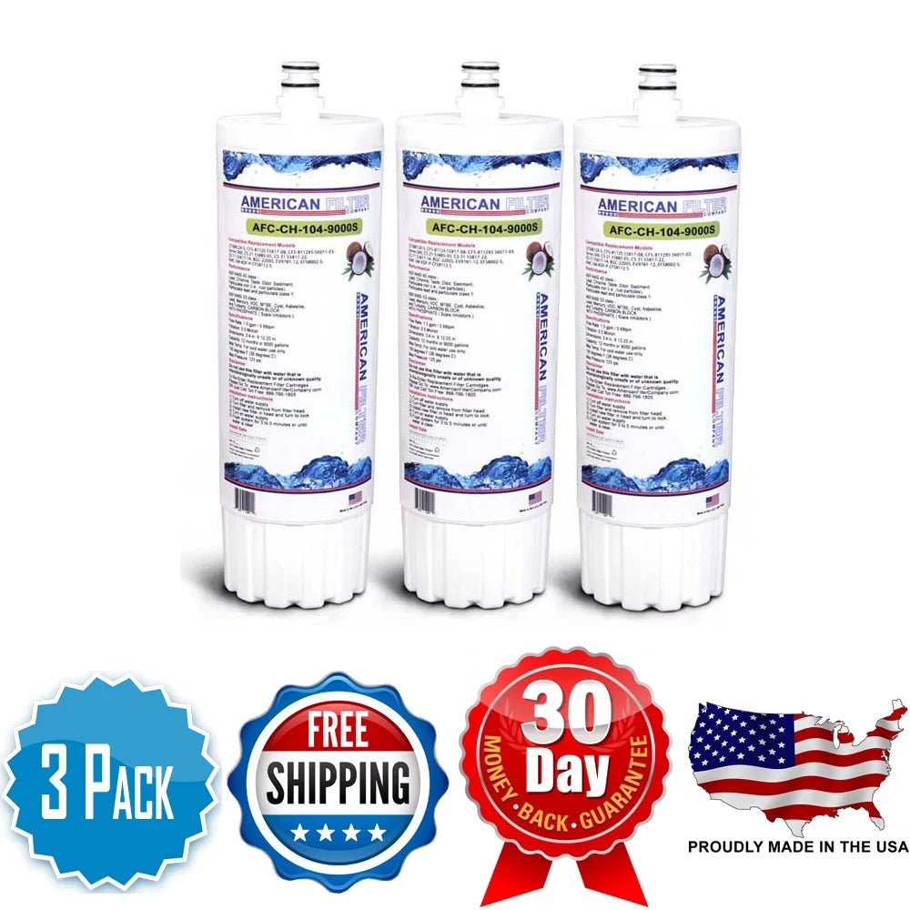 AFC Brand , Fluid Filters , Model # AFC-CH-104-9000S , Compatible with 3M® Cuno® 55817-14 - 3 Pack - Made in U.S.A.