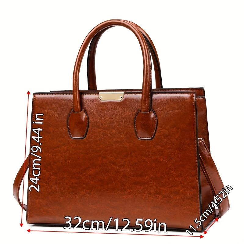 MICHROE Vintage Vegan Tote Bag Set Top Handle Satchel Women‘s Luxury Handbag Shoulder Purse & Crossbody Bag